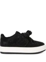 Kurt Geiger Embellished Laney Bow Sneakers In Black