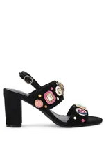 Kurt Geiger Women's Multi Gem Block Heel Sandals In Black