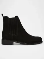 La Canadienne Seraphina Suede Chelsea Ankle Booties In Black