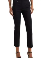 Lauren Ralph Lauren Double Faced Stretch Cotton Pants In Polo Black