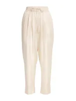 Le Kasha Silk Satin Trousers In Ivory