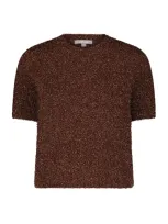 Lela Rose Tinsel Knitted T-shirt In Brown