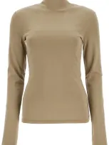 Lemaire Lightweight Jersey Top With Turtle Neck In Brown