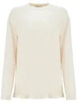 Lemaire T Shirt A Maniche Lunghe In Seta In Neutral