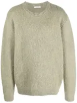 Lemaire Crew-neck Brushed-effect Jumper In Beige