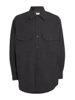 Lemaire Wool Overshirt In Grey