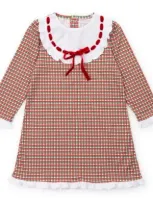 Lila And Hayes Kids'  Emersyn Girls' Lace Trim Dress In Holiday Plaid