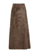 Lisa Yang Cashmere Asta Midi Skirt In Brown