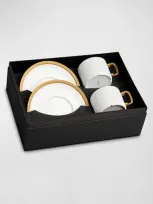 L'objet Soie Tressee 4-piece Teacup & Saucer Set In Gold