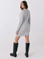 Lole Clover Long-sleeved Dress In Light Grey Heather