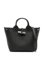 Longchamp Small Le Roseau Tote Bag In Black