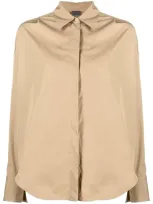 Lorena Antoniazzi Longsleeved Poplin Shirt In Neutrals