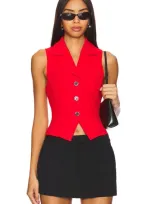 Lovers & Friends Elena Vest Top In Red