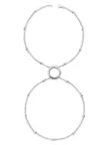 Lucy Quartermaine Art Deco Halo Hand Chain In Sterling Silver