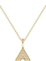 Luvmyjewelry Skyscraper Triangle Sterling Silver Diamond Chain Pendant In 14kt Gold Vermeil On Sterling