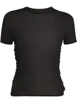 Magda Butrym Cropped Ruched T-shirt In Black