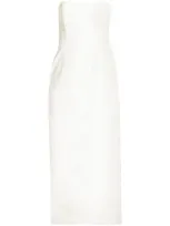 Magda Butrym Strapeless Midi Dress In White