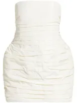 Magda Butrym Strapless Draped Mini Dress In White