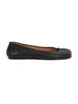 Maison Margiela Tabi Leather Ballet Flats In Black