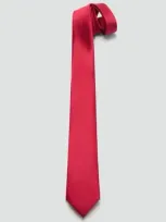 Mango Narrow Tie Red In Rouge