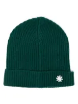 Manuel Ritz Ribbed-kni Beanie In Green