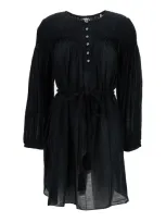 Marant Etoile Black Adeliani Mini Dress In Cotton Blend Woman