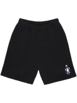 Marcelo Burlon County Of Milan Bandana Cross Cotton Track Shorts In Black