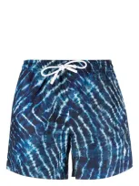 Marcelo Burlon County Of Milan Beach Shorts With Print In Blue