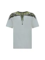 Marcelo Burlon County Of Milan Grizzly Wings T-shirt In White/olive