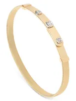 Marco Bicego 18k Yellow Gold Masai Diamond Station Coil Thin Bangle Bracelet In Yellow/white