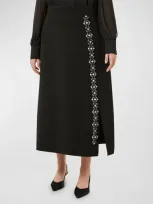 Marina Rinaldi Plus Size Ubaldo Crystal-embellished Midi Skirt In Black