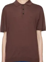 Marni Brown Fine Wool Polo In 00m40 Raisin