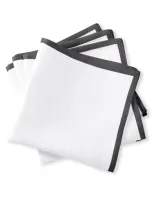 Matouk Casual Couture Boarder Square Napkins, Set Of 4 In Smoke Grey