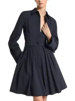 Michael Kors Women's Cotton Pleated Shirtdress In Midnight