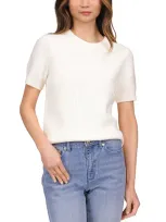 Michael Kors Short Sleeve Shaker Sweater In Bone