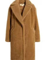 Michael Michael Kors Faux Fur Coat In Camel