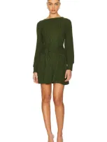 Michael Stars Halston Mini Dress In Dark Green