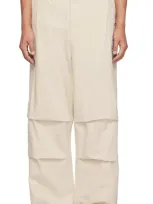 Miharayasuhiro Beige Ripstop Parachute Trousers In White