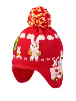 Miki House Kids' Wool-blend Usako Hat In Red