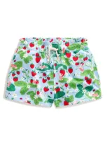 Mini Boden Kids' Strawberry Print Sweat Shorts In Strawberry Field