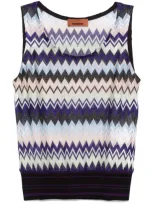 Missoni Chevron-knit Top In Purple