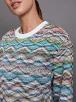 Missoni Crewneck Sweatshirt In Rainbow Lilla,arancio,lime