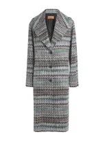 Missoni Sequinned Longline Coat In Black