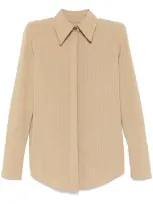 Mitiliane Couture Pinstriped Shirt In Neutrals