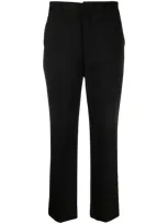 Miu Miu High-waisted Cropped Trousers In Black