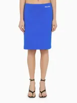 Miu Miu Indigo Sheath Skirt In Recycled Polyamide In Blue