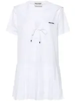 Miu Miu Poplin Mini Dress In White