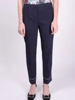 Miu Miu Trousers Piping On Lapel In Blue