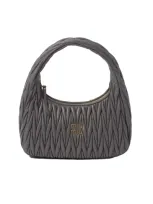 Miu Miu Wander Matelassé Nappa Leather Hobo Bag In Marmo