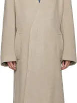 Mm6 Maison Margiela Beige Belted Wool Coat In 124 Beige